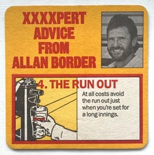 Allan border beer mat - beer, ashes