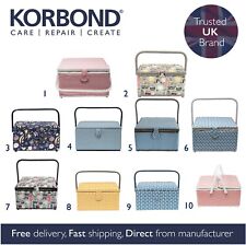 Korbond Sewing Basket - Medium, Large and Extra Large Sewing Boxes - 10 Styles