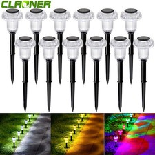 4/8/12X Solar Stake Lights LED Outdoor Garden Patio Pathway Lighting Waterproof 