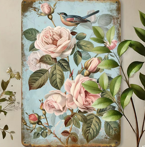 Antique rustic roses wall - roses,