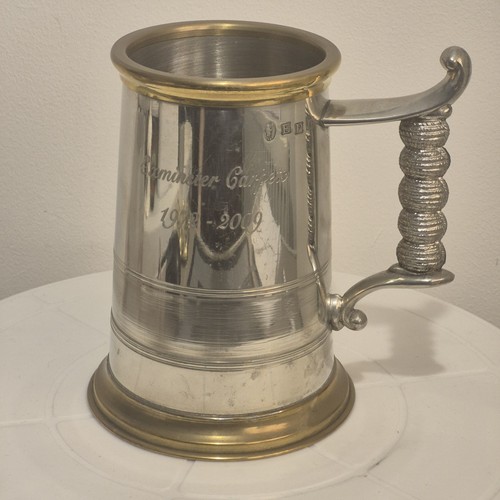 English pewter pint tankard - english,