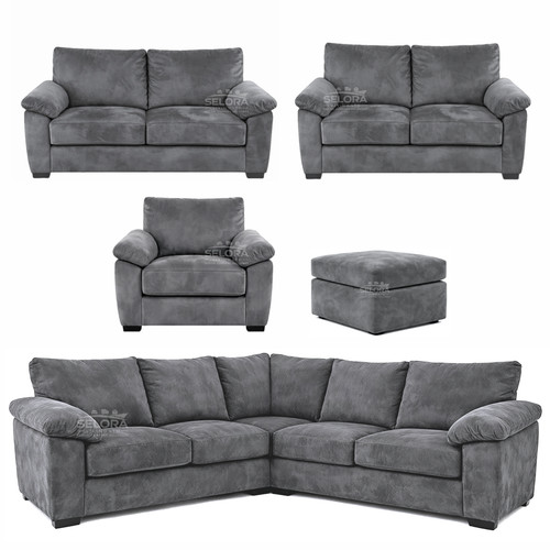 Amalfi grey plush - plush, sofa