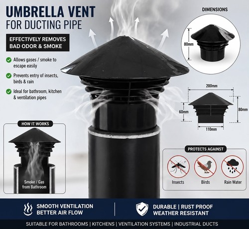 Pipe vent cowl umbrella - pipe,