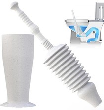 Toilet Plunger with Caddy - Toilet Unblocker Heavy Duty - Powerful Pump