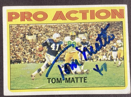 Tom matte signed 1972 topps - tom,