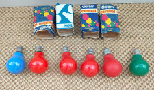 6 x Vintage Coloured Incandesent Bulbs Carnival lamps Osram Thorn. Free Post.