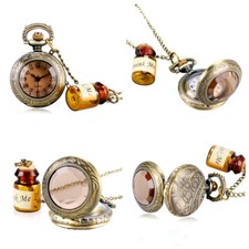 Retro Mini Size Pocket Watch Quartz Movement Watches Necklace Chain for Men Gift