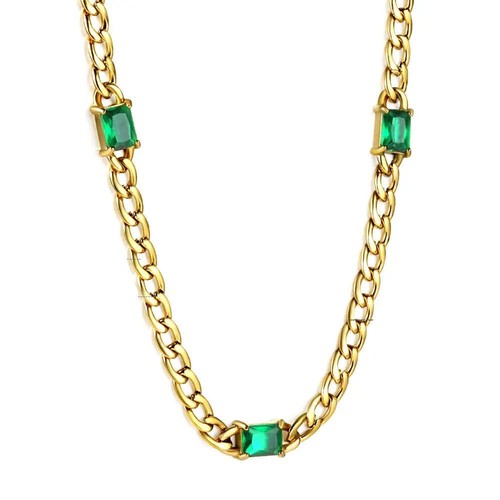 Vintage green chunky link - green,