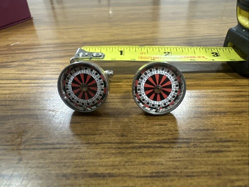 Roulette wheel cufflinks - roulette,