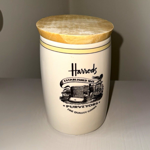 Harrods tea canister white - canister,