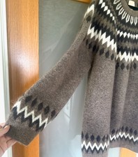 Brown Icelandic Jumper. Size L