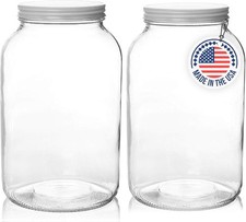 Gallon Glass Jar with Lid 2-Pack for Fermentation Canning Storage