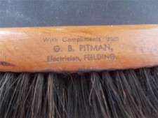 Vtg Advertising Wooden Hat Clothes Brush Compliments Pitman Feilding New Zealand