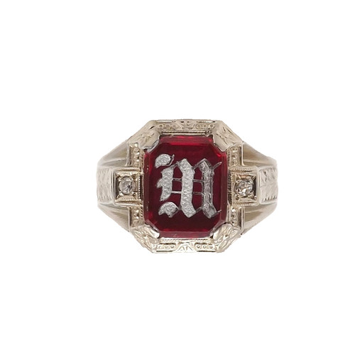 Art deco 10k white gold - deco,