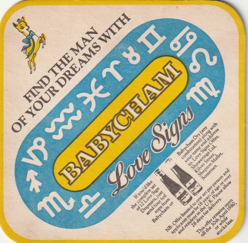 Beer mat babycham - babycham, love