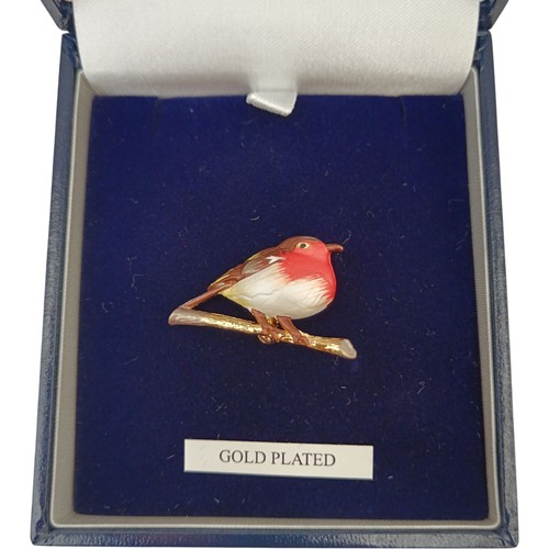 Gold plated robin - gold, bird
