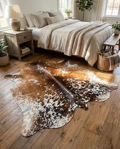 100 natural tricolor cowhide - natural,