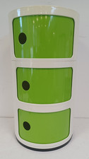 3 Tier Modular Round Storage Drawers - Green/White - Plastic - Used G11 W293