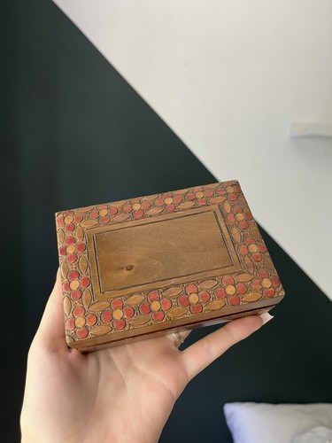 Vintage wooden rustic hinged - wooden,