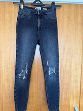 Women’s Grey Distressed Hallie Disco New Look Jeans Size 10