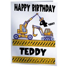 PERSONALISED Digger Diggers Birthday Card - Son Grandson Brother Nephew Dad Boy