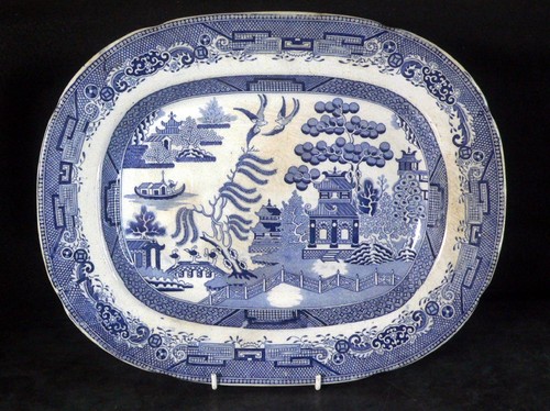 Large antique willow pattern - antique,