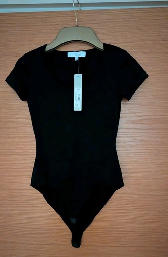 Black stretchy bodysuit top - black,
