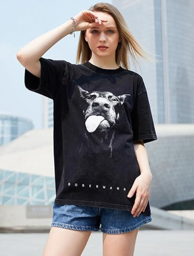 Big dog black shirt oversized - big,