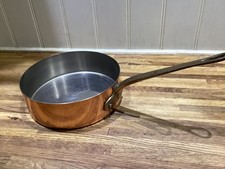 Vintage French  Copper Skillet,Saute/frying pan   9".  22cms  2mm  VGC Tin Lined