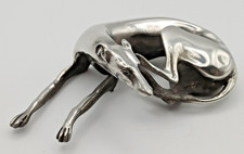 Chrome Metal Seated Greyhound Whippet Dog Art Deco Figure Ornament