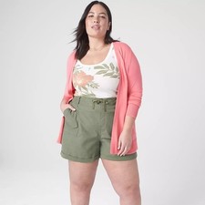 Lane Bryant Olive Green Rolled