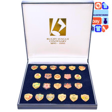 Rugby League Vintage Centenary 1895-1995 22 Pin Badges Collection Rare Set