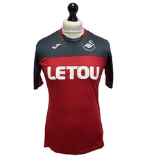Joma Swansea City FC Football Shirt Red 3rd Kit Uk Men's S EU 46 ZZ336