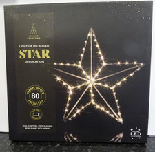 80 Micro Led Warm White Light Up Star With Dual Function Xmas Decoration W=35cm