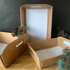Quality Christmas Hamper Gift Trays Box Baskets Large Card Natural Kraft Empty