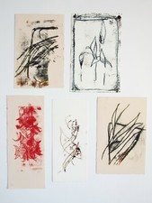 5 x monoprints by Heather Anne Townshend (1934-2008) abstract, botanical.