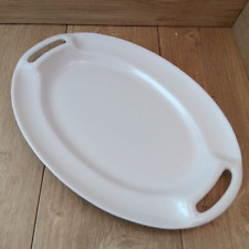 Extra Large Oval Serving Plate Turkey Platter with 2 Handles 18 x 12 In White