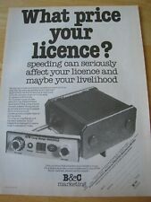 B&C MARKETIN SNOOPER LONG RANGE UNIT RADAR DETECTOR ADVERT APPROX A4 SIZE FILE O