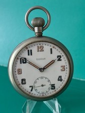 VINTAGE DAMAS GSTP WWII MILITARY POCKET WATCH 15 JEWELS SWISS MADE WORKING
