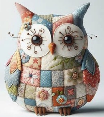 Patchwork owl cross stitch - patchwork,