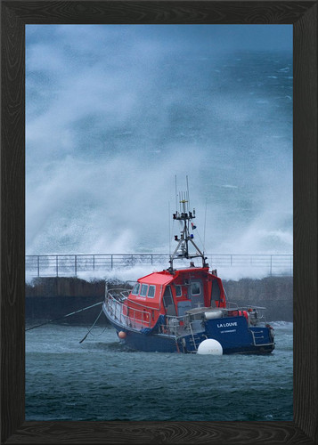 Lifeboat stormy sea framed - stormy,