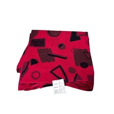 Vintage Peter Pan Fabric Red 3 Yards Geometric 75" Wide Retro Design