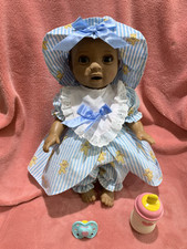 Luvabella Responsive Baby Doll Interactive Black Brown With Bottle &Dummy ~Works
