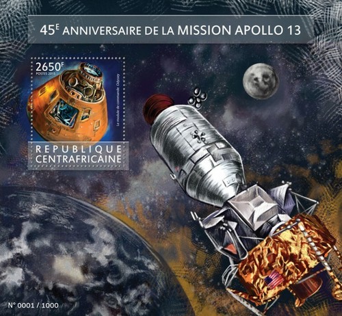 Centrafrique 2015 mnh apollo - centrafrique,