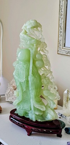 Jade budda confucius statue - jade,
