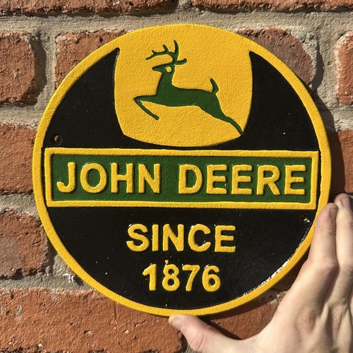 John deere cast iron wall - cast, sign
