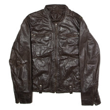 REMUS UOMO Mens Motorcycle Jacket Brown Leather M