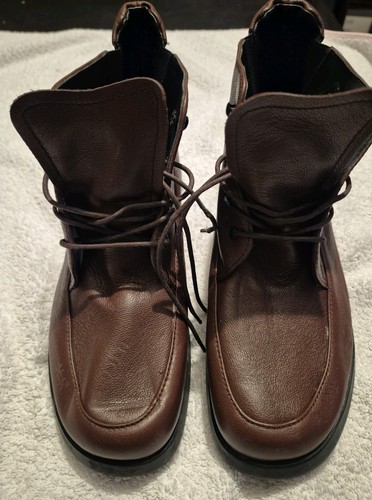 Clarks brown leather ankle - brown,