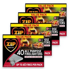160 Zip Firelighters All Purpose Fire Starter Cubes Value Pack Open Fire Pit BBQ