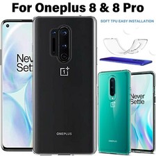 Case For Oneplus 8, 8 7 Pro Transparent Shockproof Soft Gel Thin Clear Cover